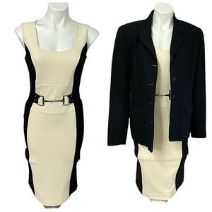 Worthington Blazer Dress Womens 10 Lot Black Cream Work Office Corpcore
